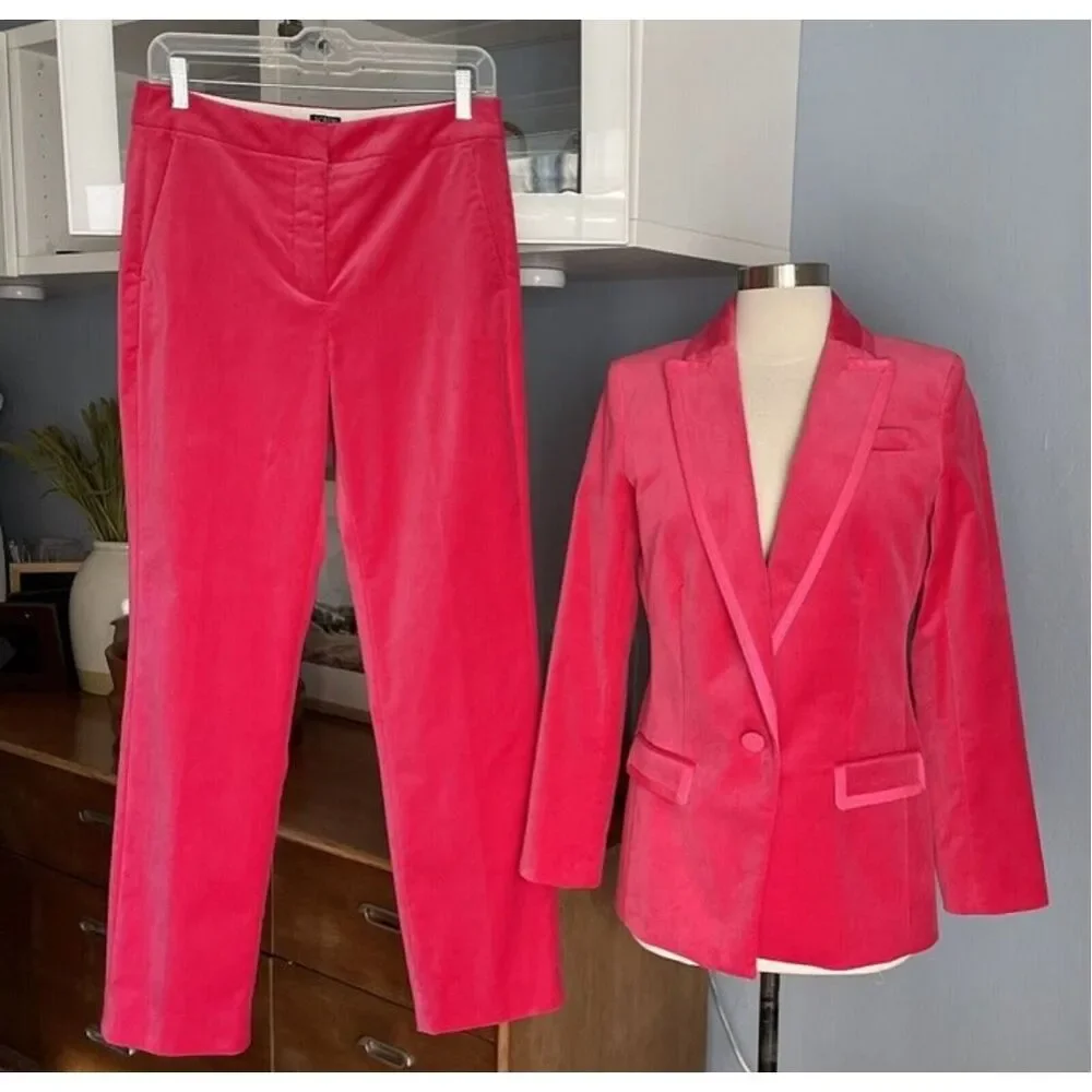 NWOT J.Crew Collection Willa Pants ONLY in Tipped Stretch Velvet -SIZE 4 Dr - Picture 4 of 10